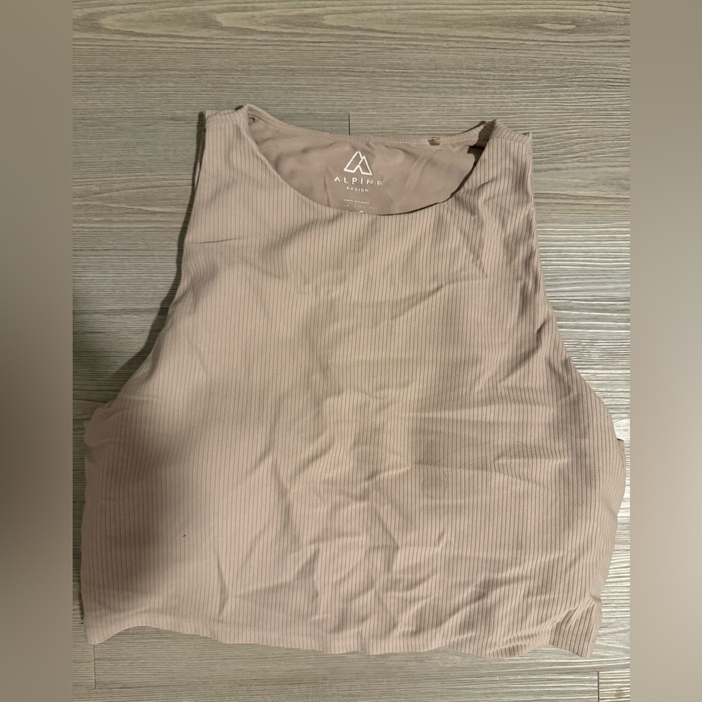 Alpine Design Ribbed High-Neck Tank Top in Blush